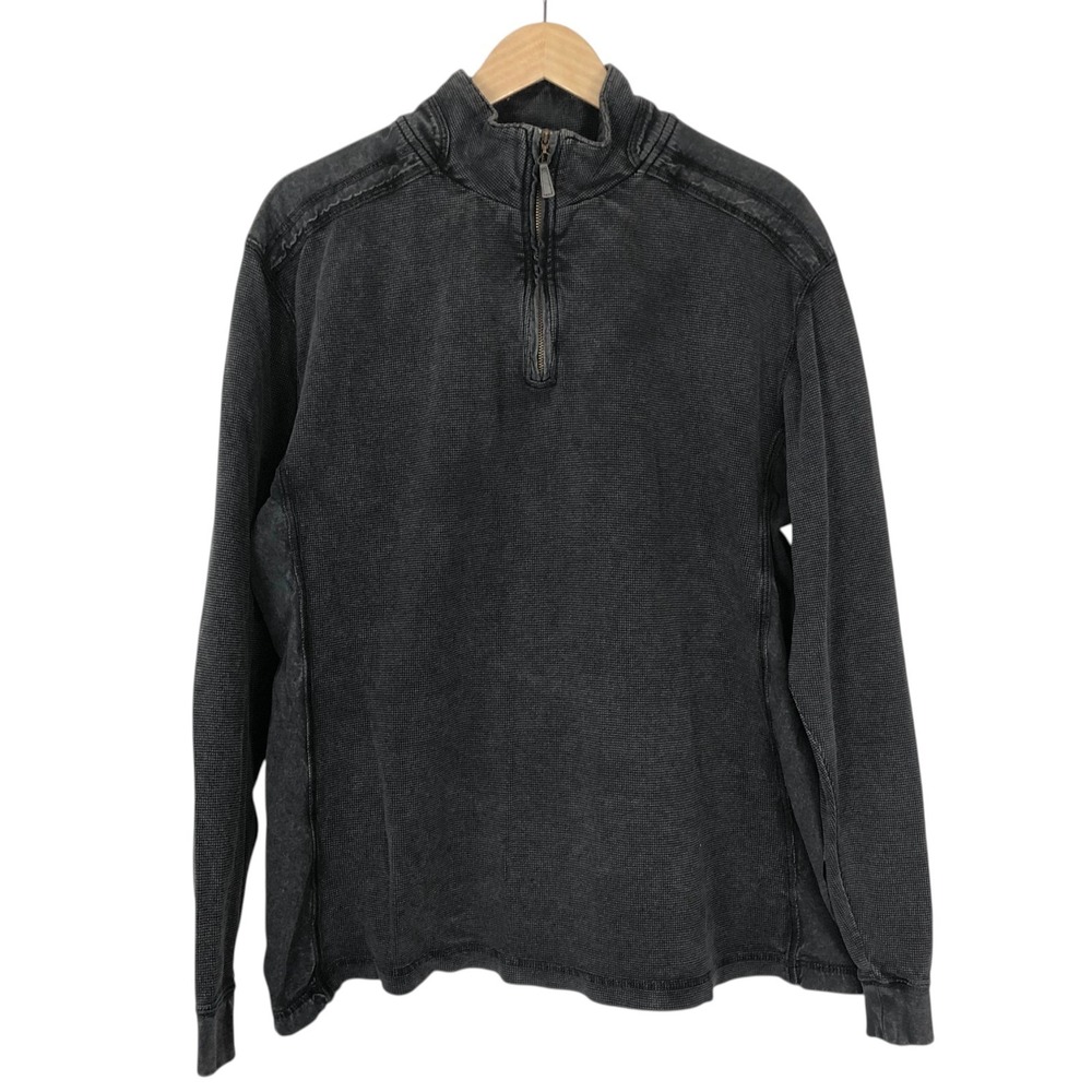 Vintage‎ Y2K Blue by Pronto Uomo 1/4 Zip Sweater Men's XL Waffle Knit Sweatshirt